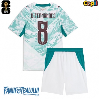 Portugalia Bruno Fernandes #8 Echipament de Fotbal Replică Mondial 2026 Copii Deplasare (+ Șorturi)